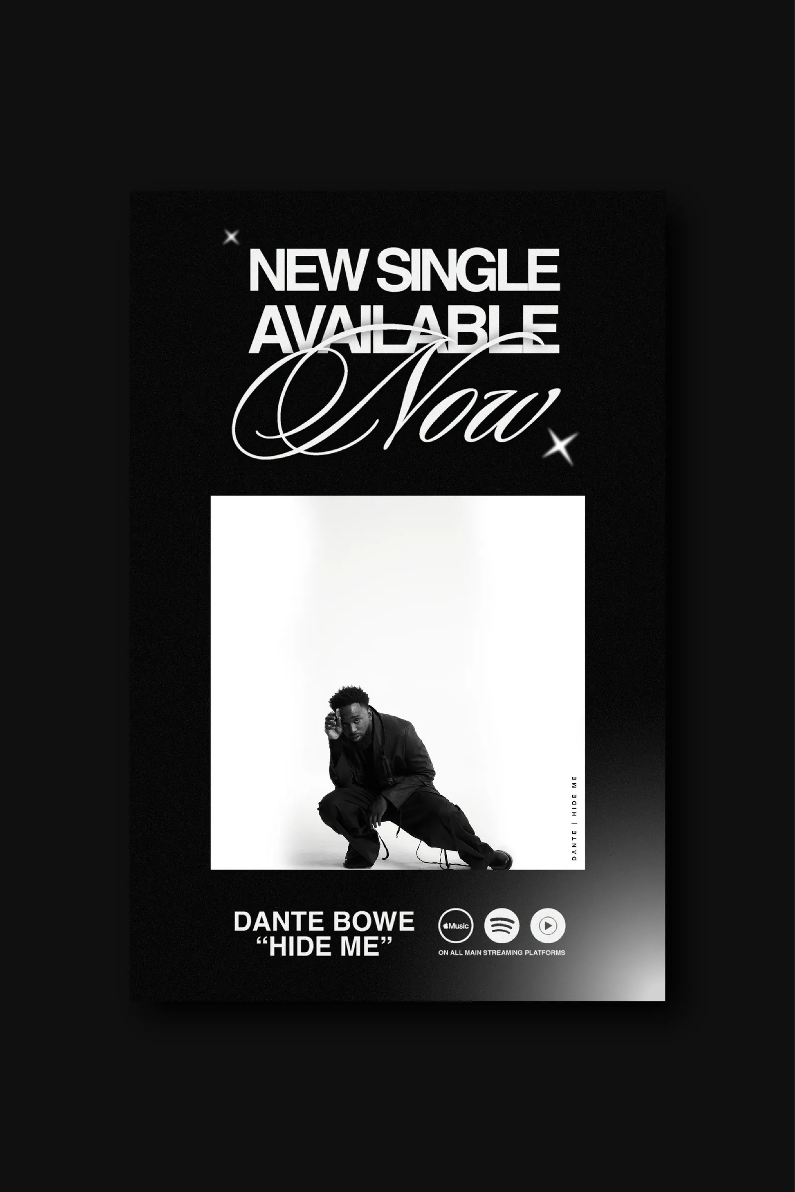 Hide Me single announcement poster
