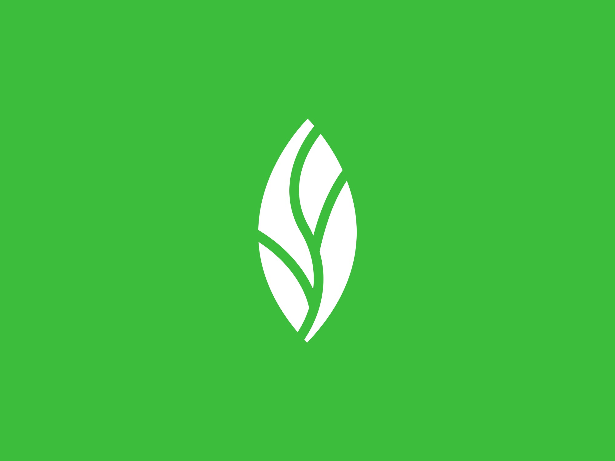MINT leaf mark reversed on kelly green