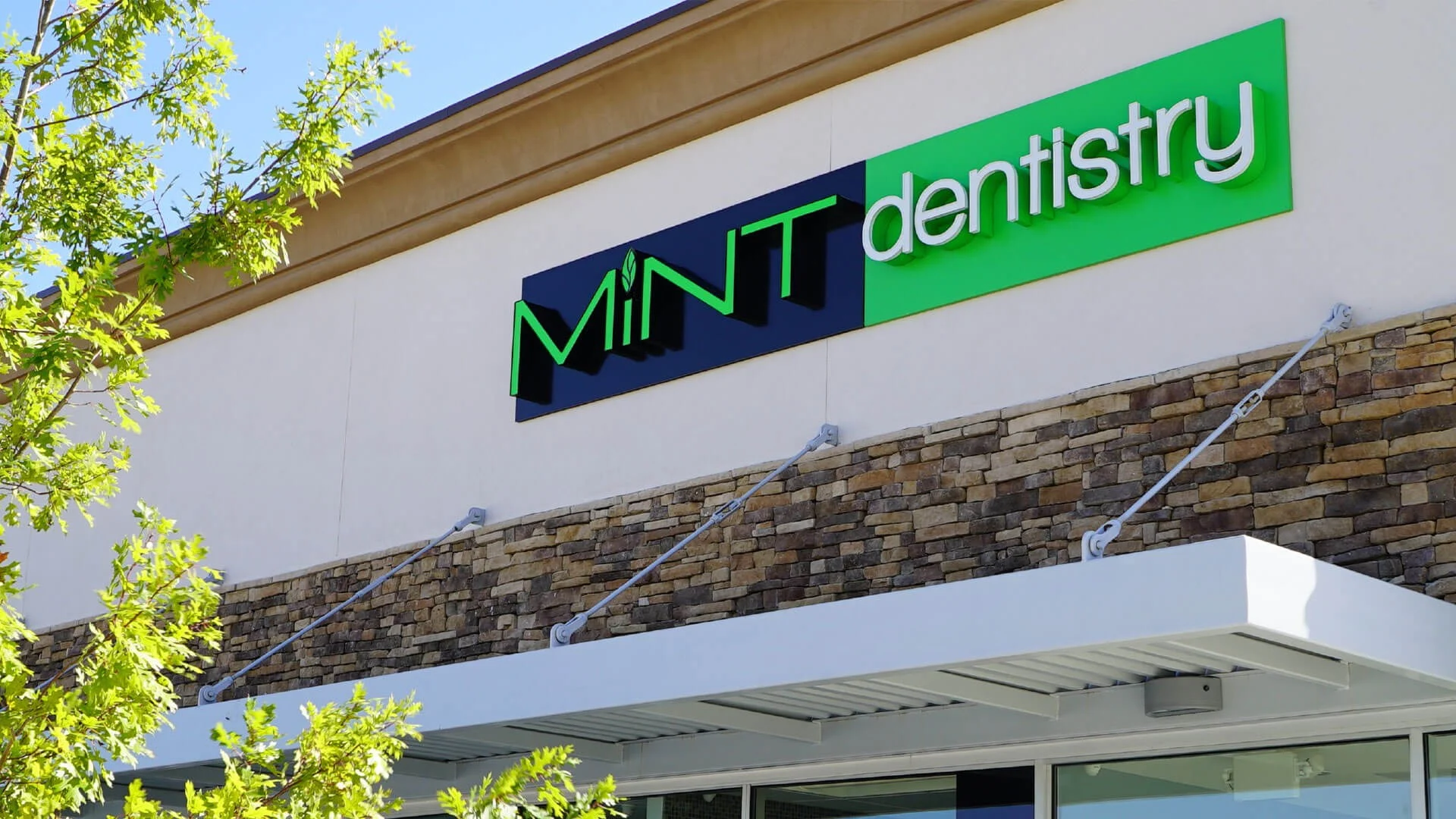 MINT dentistry exterior storefront signage